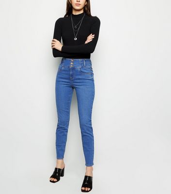 Bright Blue High Waist Skinny Yazmin 