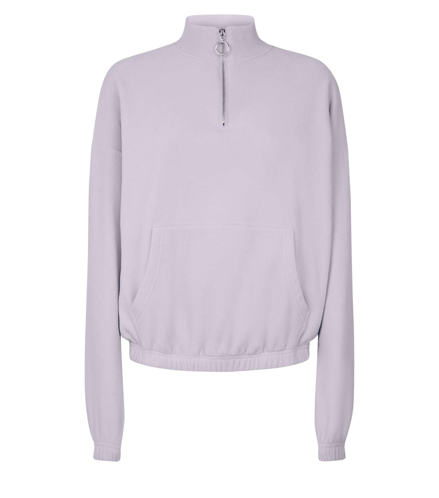 Lilac Zip Neck Fleece Sweatshirt Image 4