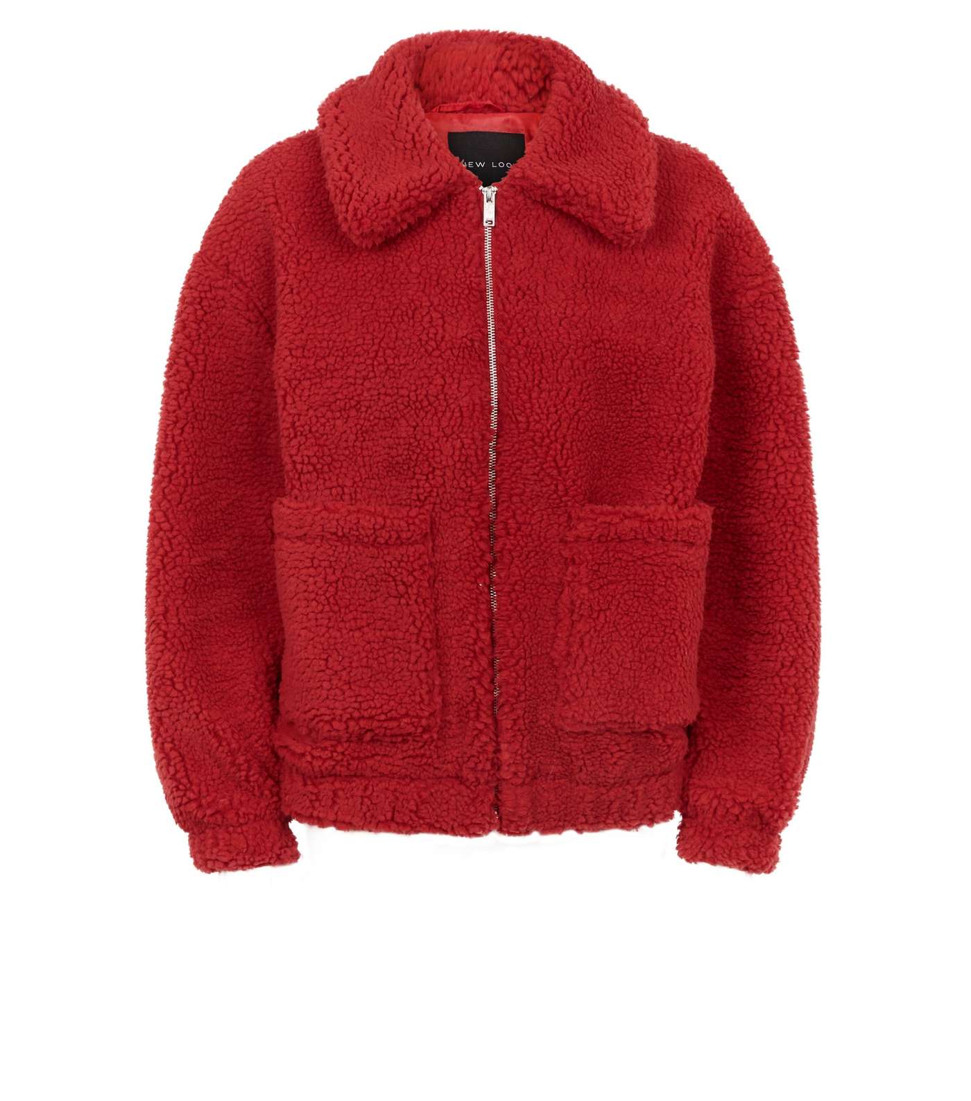 Red Teddy Borg Pocket Front Jacket  Image 4