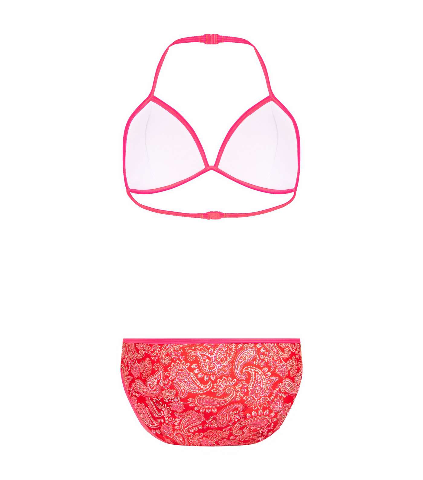Girls Red Neon Paisley Print Bikini  Image 2