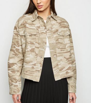 New look outlet camo denim jacket