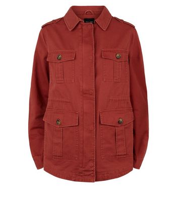 Rust 4 Pocket Light Utility Jacket New Look