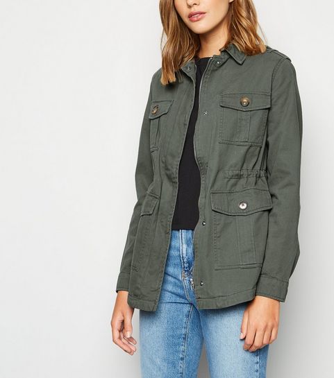 Veste chemise Utility kaki à 4 poches 