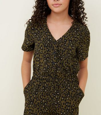 girls animal print jumpsuit