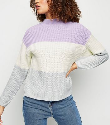 purple high neck jumper