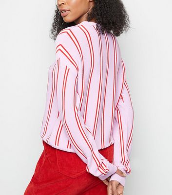 Purple Vertical Stripe Jumper | New Look