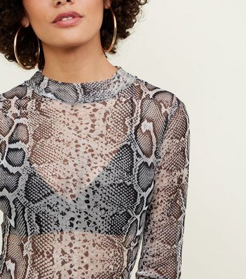 sheer snakeskin top