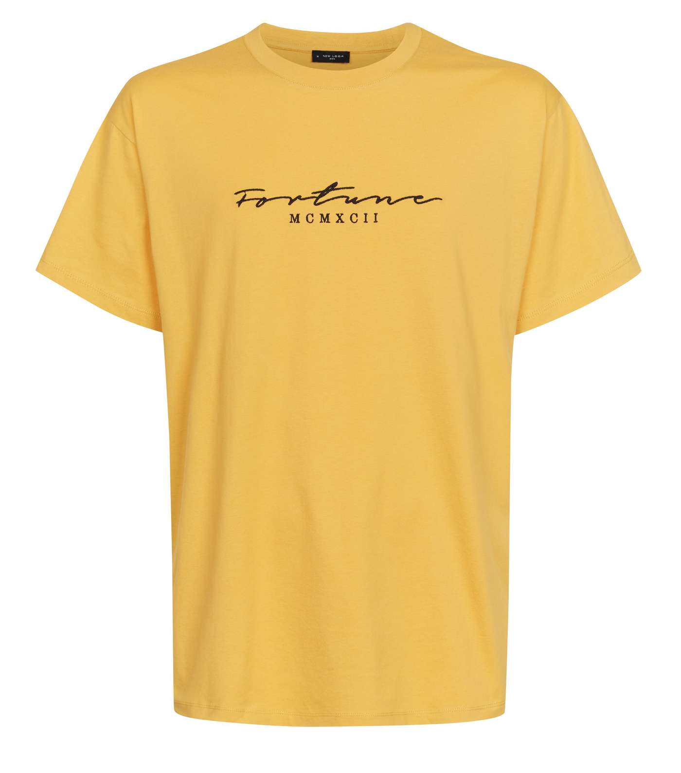 Yellow Fortune Embroidered Logo T-shirt Image 4