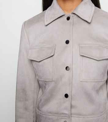 new look grey suede jacket