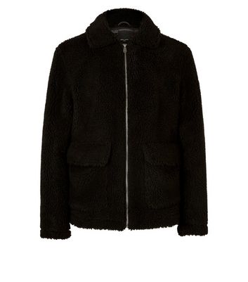 Topshop borg zip deals up jacket