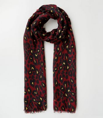 burgundy print scarf