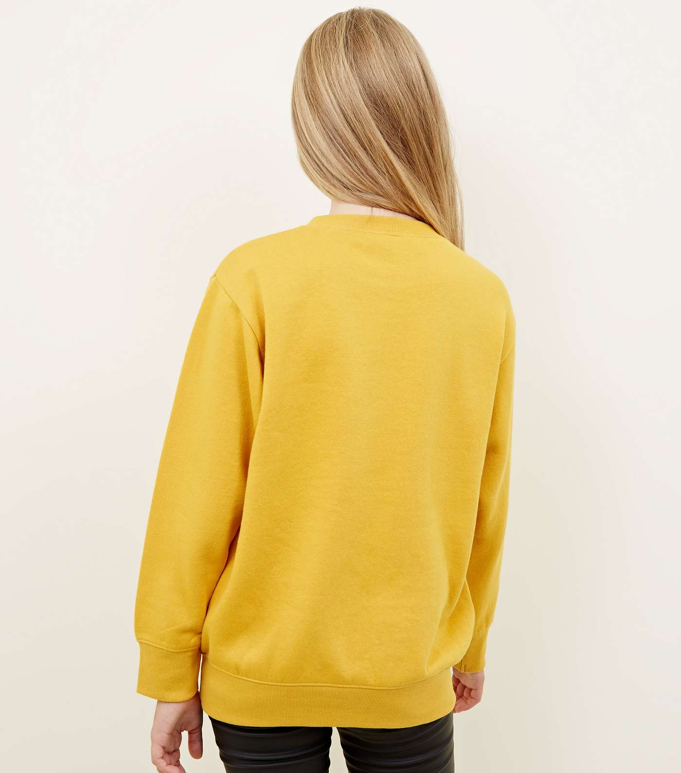 Girls Mustard Brooklyn Embroidered Longline Sweatshirt Image 3