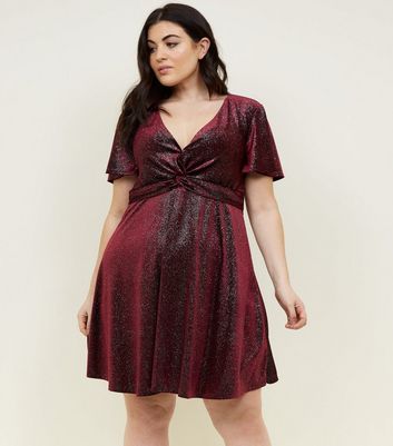 New look burgundy dress Clearance