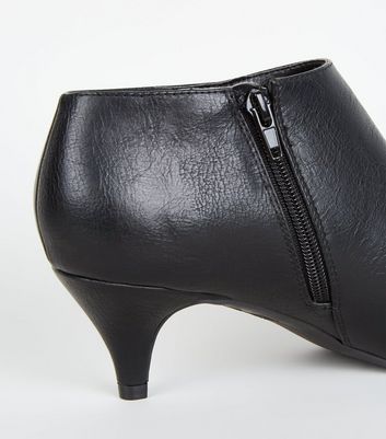 black kitten heel shoe boots