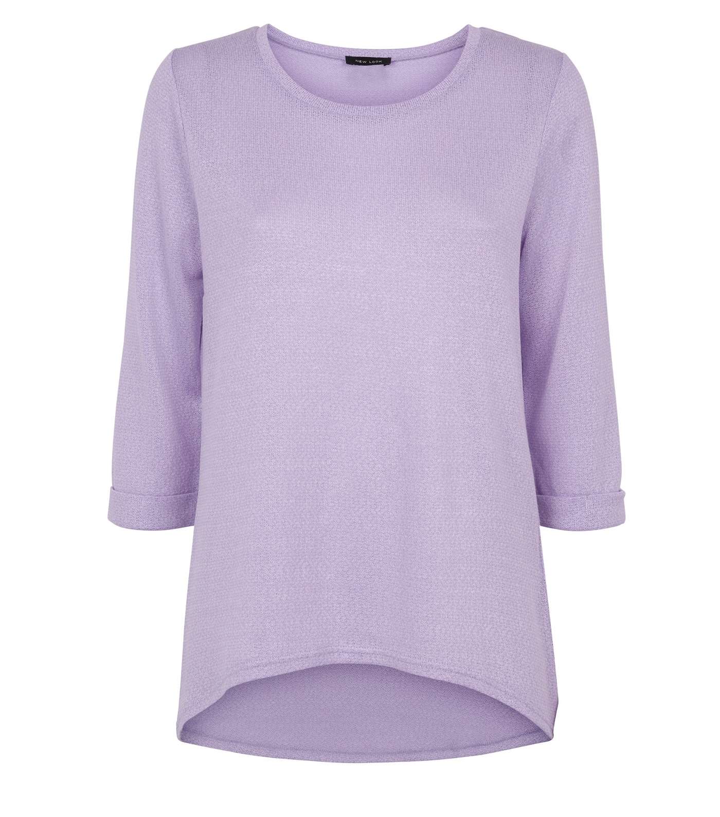 Lilac 3/4 Sleeve Fine Knit Top Image 4