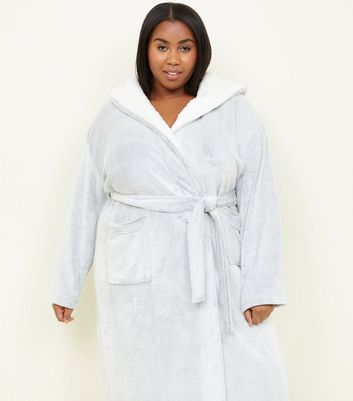 new look grey dressing gown