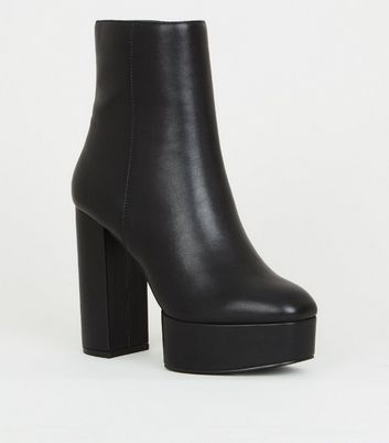 black heeled ankle boots new look