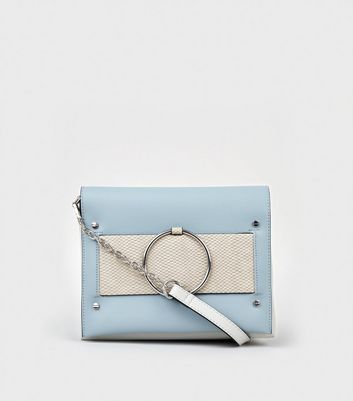 Blue Leather-Look Colour Block Bag | New Look