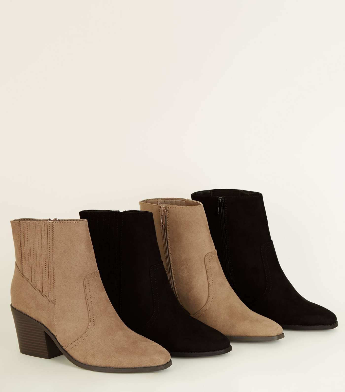 Black Square Toe Heeled Western Boots Image 3