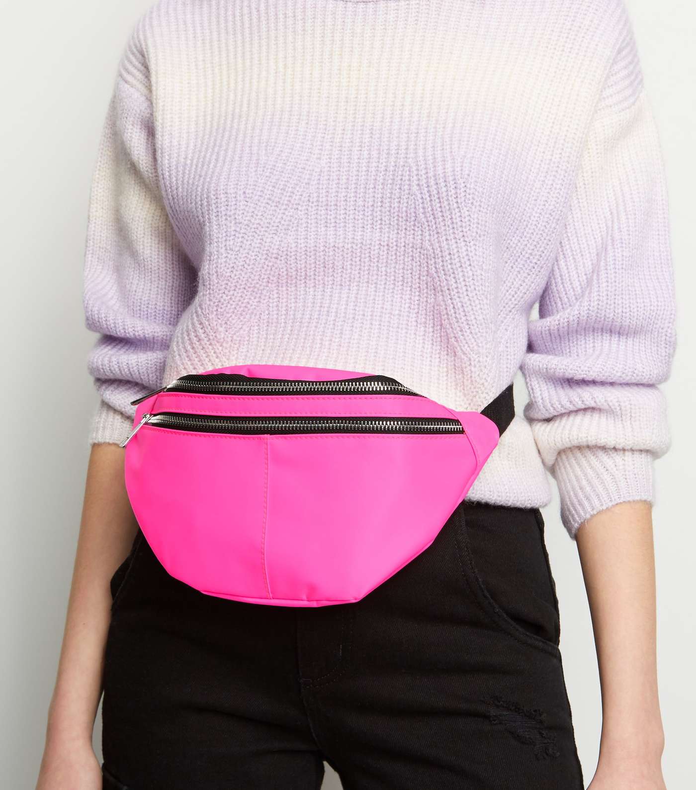 Bright Pink Neon Satin Bum Bag  Image 2