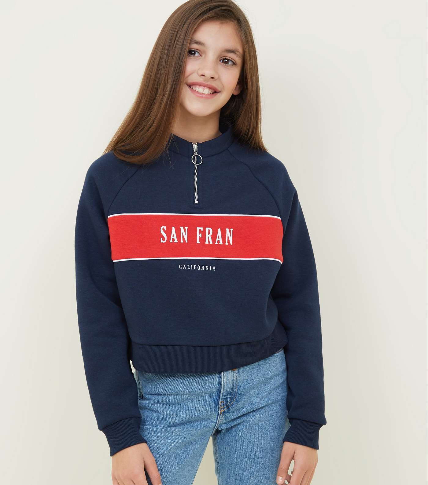 Girls Blue San Fran Slogan Sweatshirt 