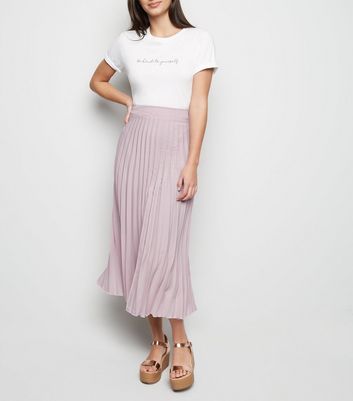 new look pink pleated skirt