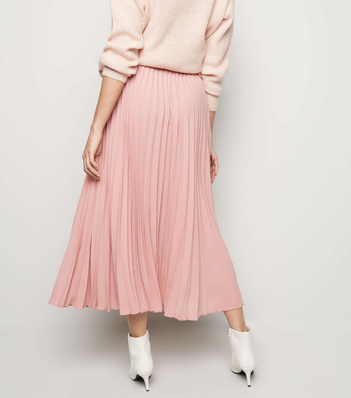 Mid Pink Pleated Midi Skirt  Image 3