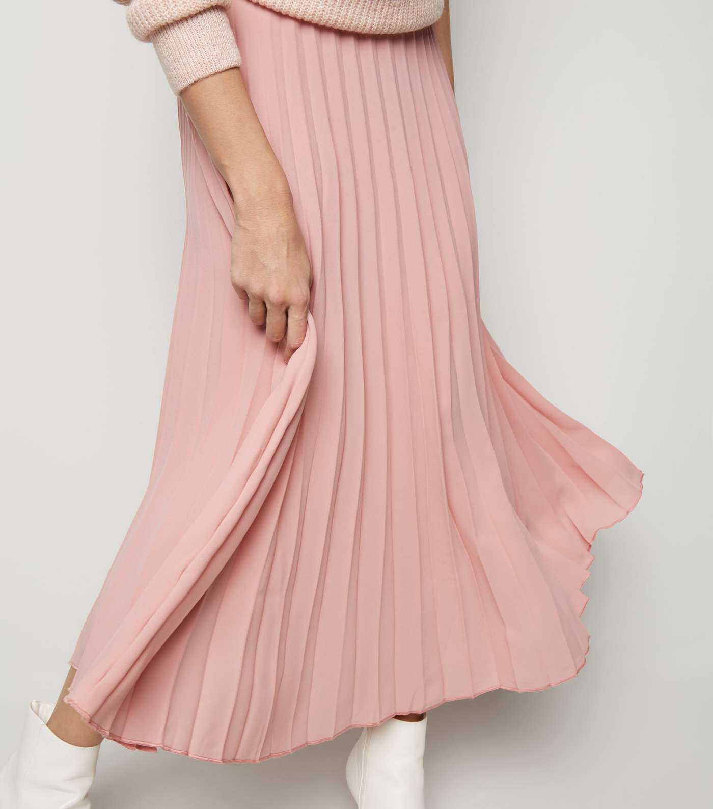Mid Pink Pleated Midi Skirt  Image 5