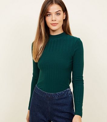 dark green long sleeve top