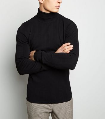 mens black ribbed jumper