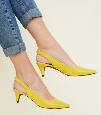 yellow kitten heels uk