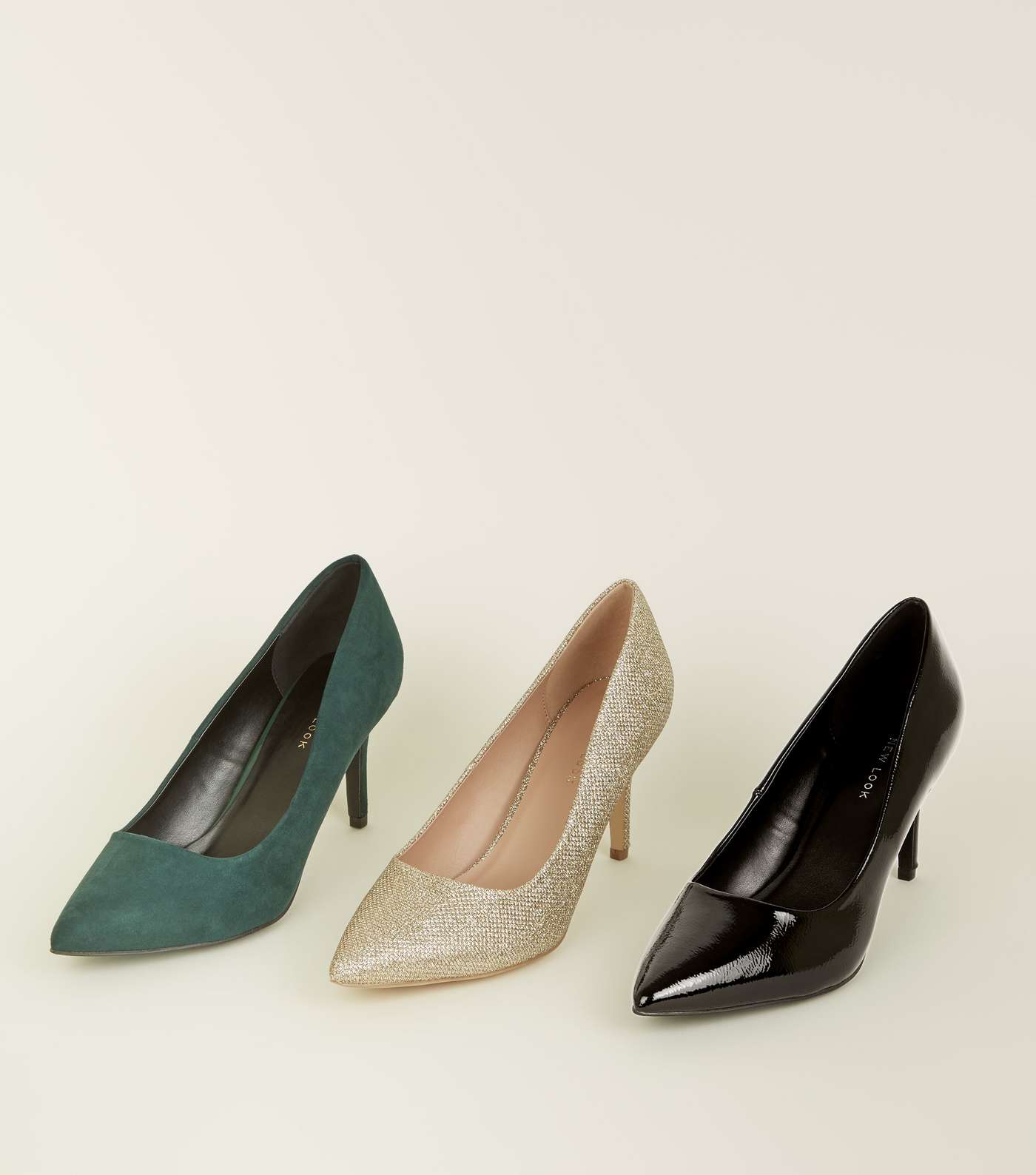 Black Patent Pointed Court Shoes  Image 4