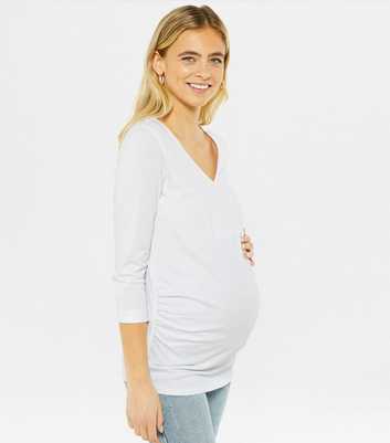 Maternity White 3/4 Sleeve Top 