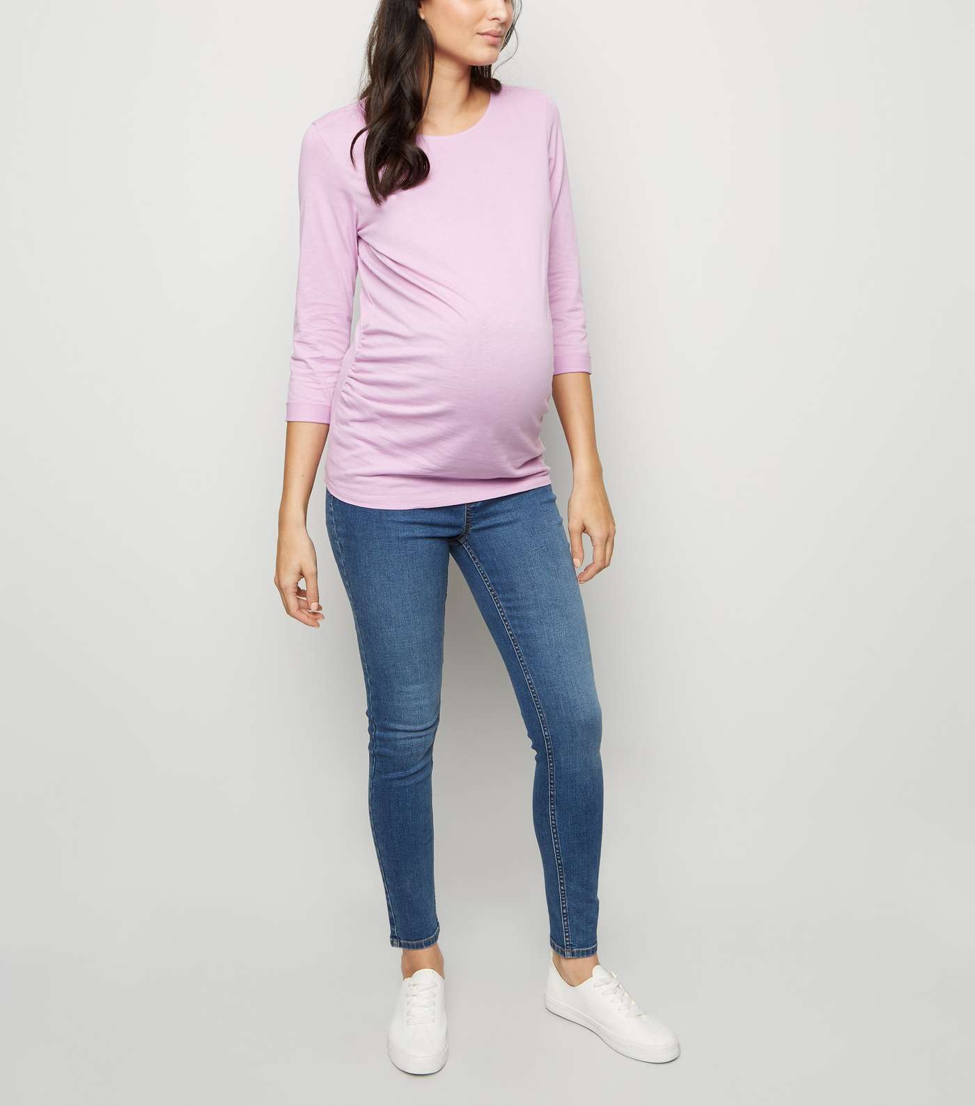 Maternity Lilac 3/4 Sleeve Top  Image 2