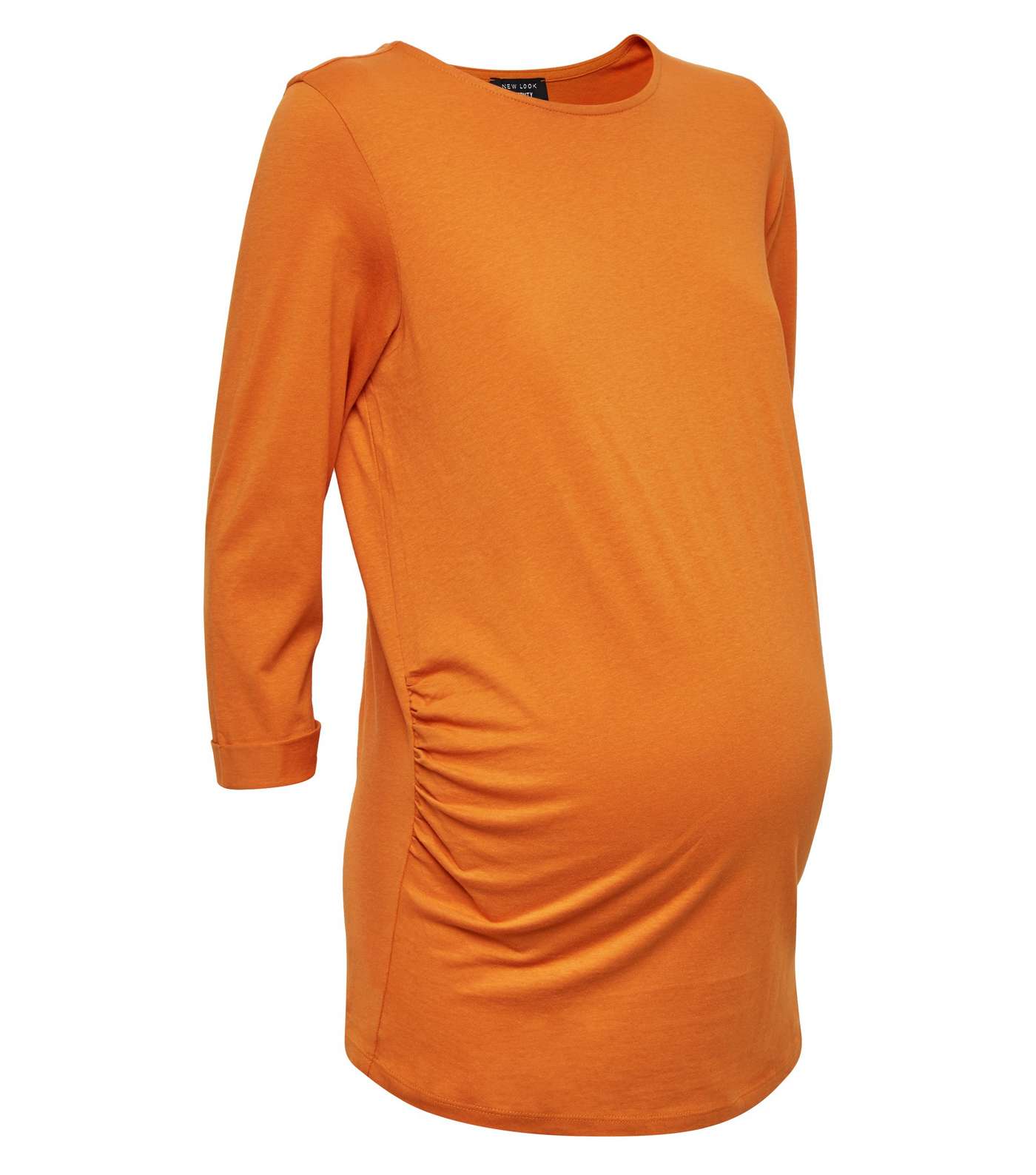 Maternity Orange 3/4 Sleeve Top  Image 4