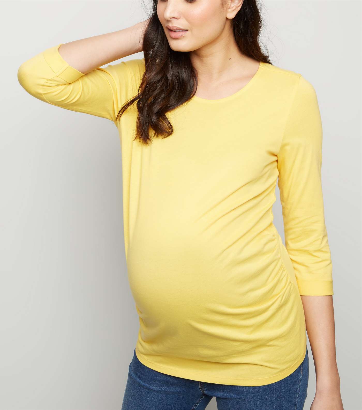 Maternity Yellow 3/4 Sleeve Top 