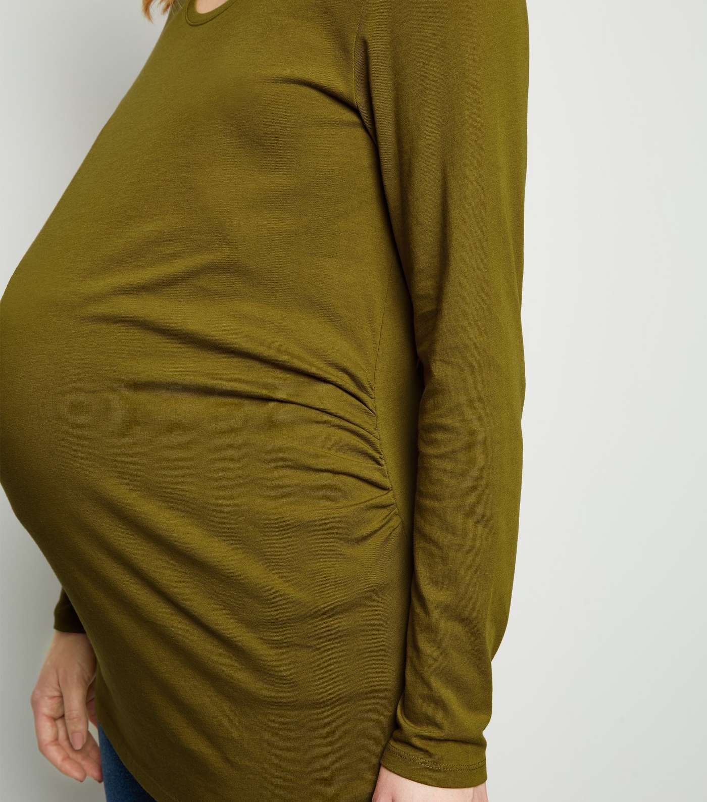Maternity Olive Long Sleeve Top Image 5