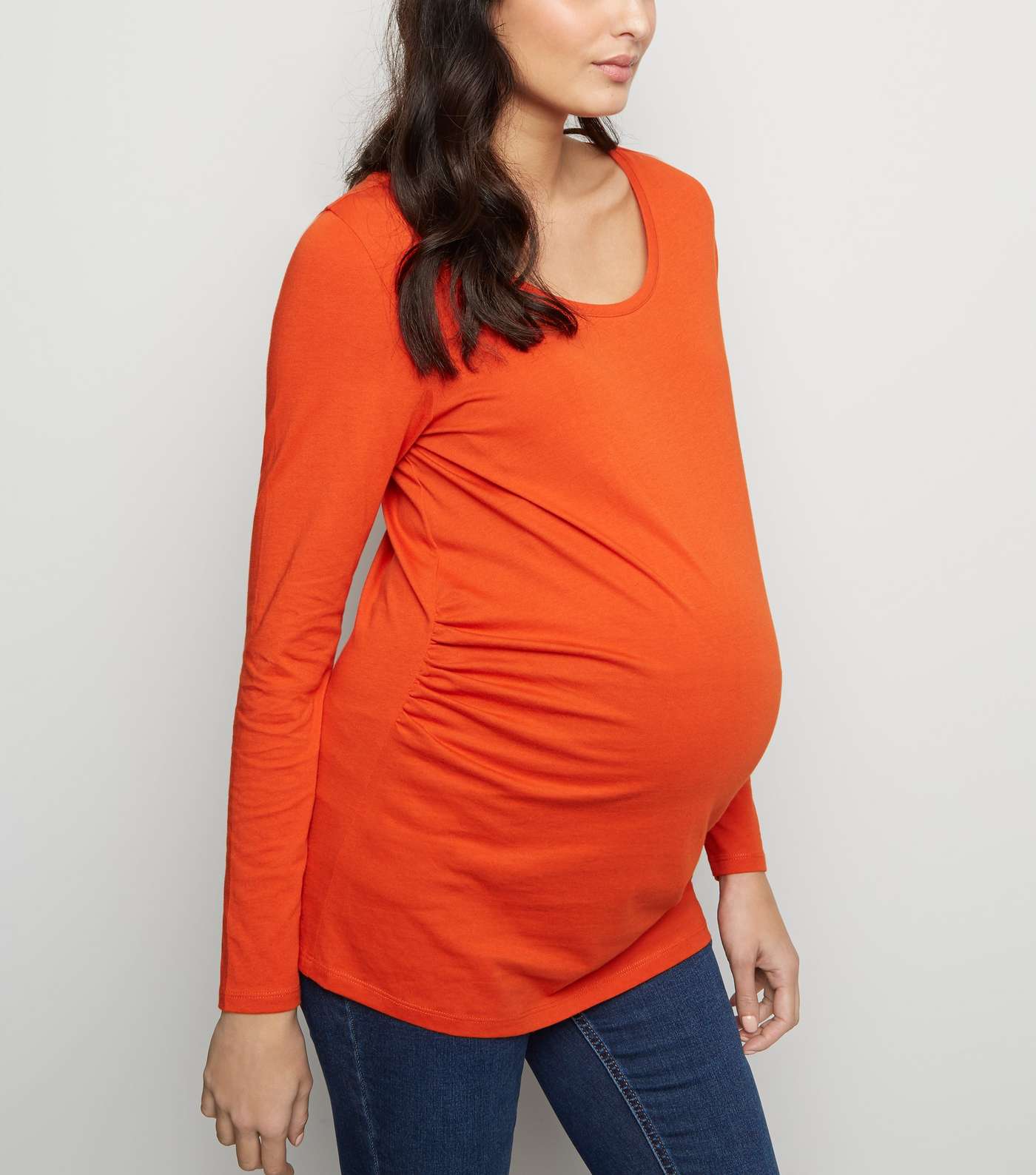 Maternity Bright Orange Long Sleeve Top 