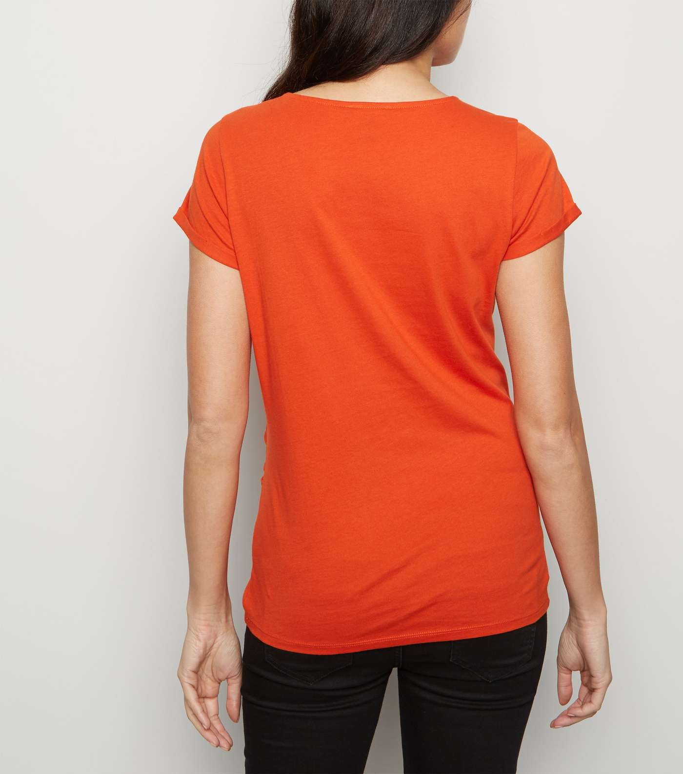 Maternity Bright Orange Short Sleeve T-Shirt  Image 3