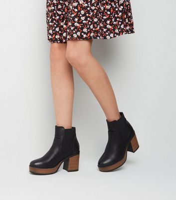 wooden platform boots