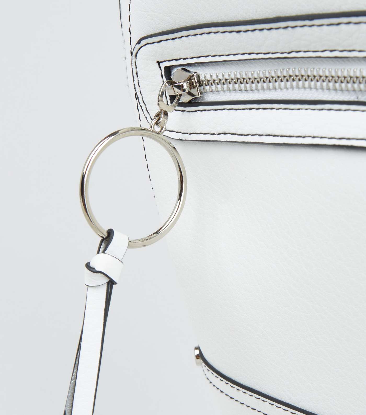 White Ring Zip Utility Mini Backpack Image 4