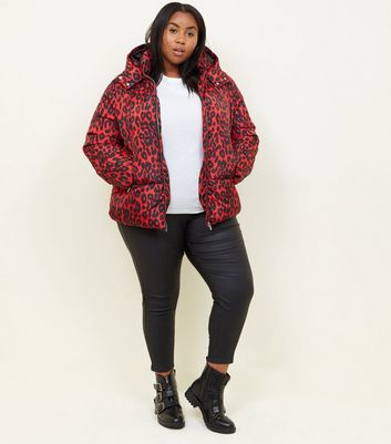 red puffer jacket new look
