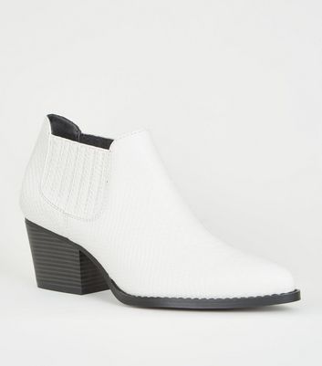 white low cut boots