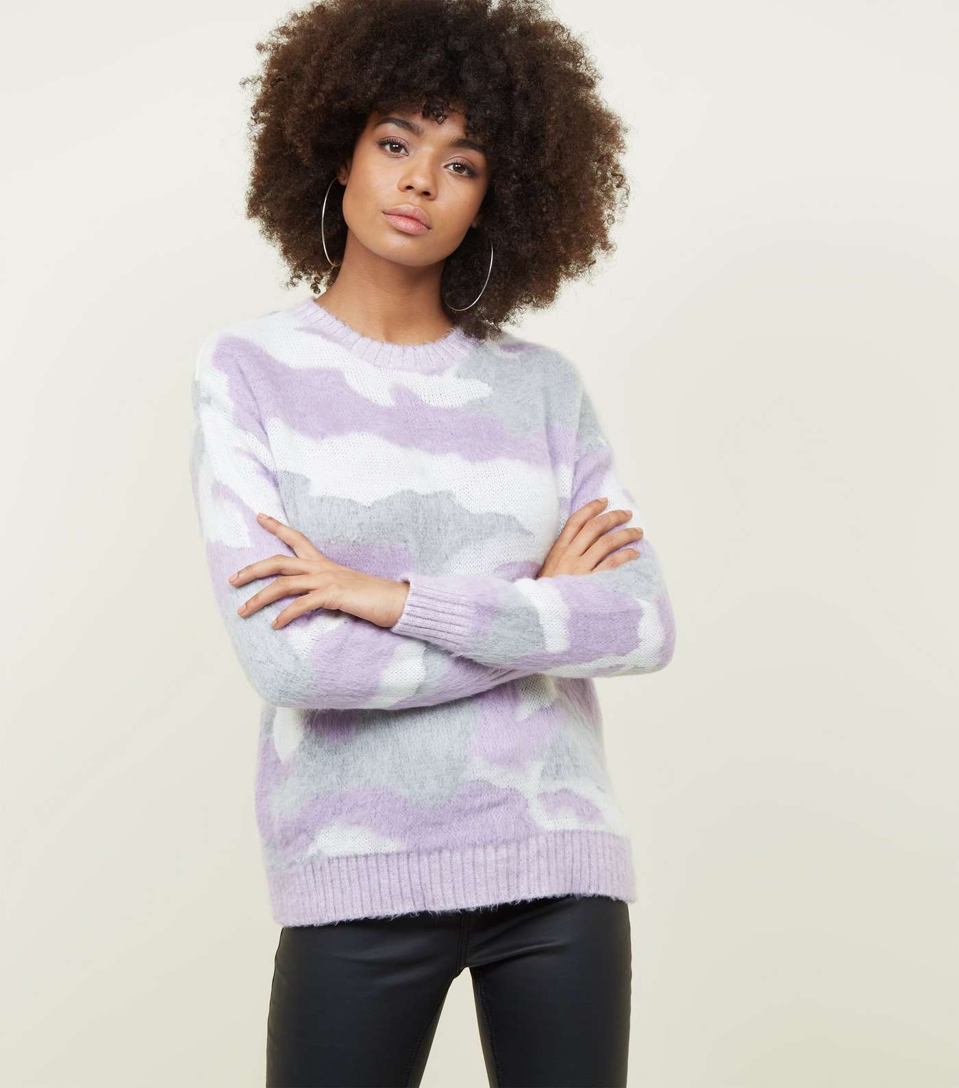 Lilac Brushed Camo Jumper