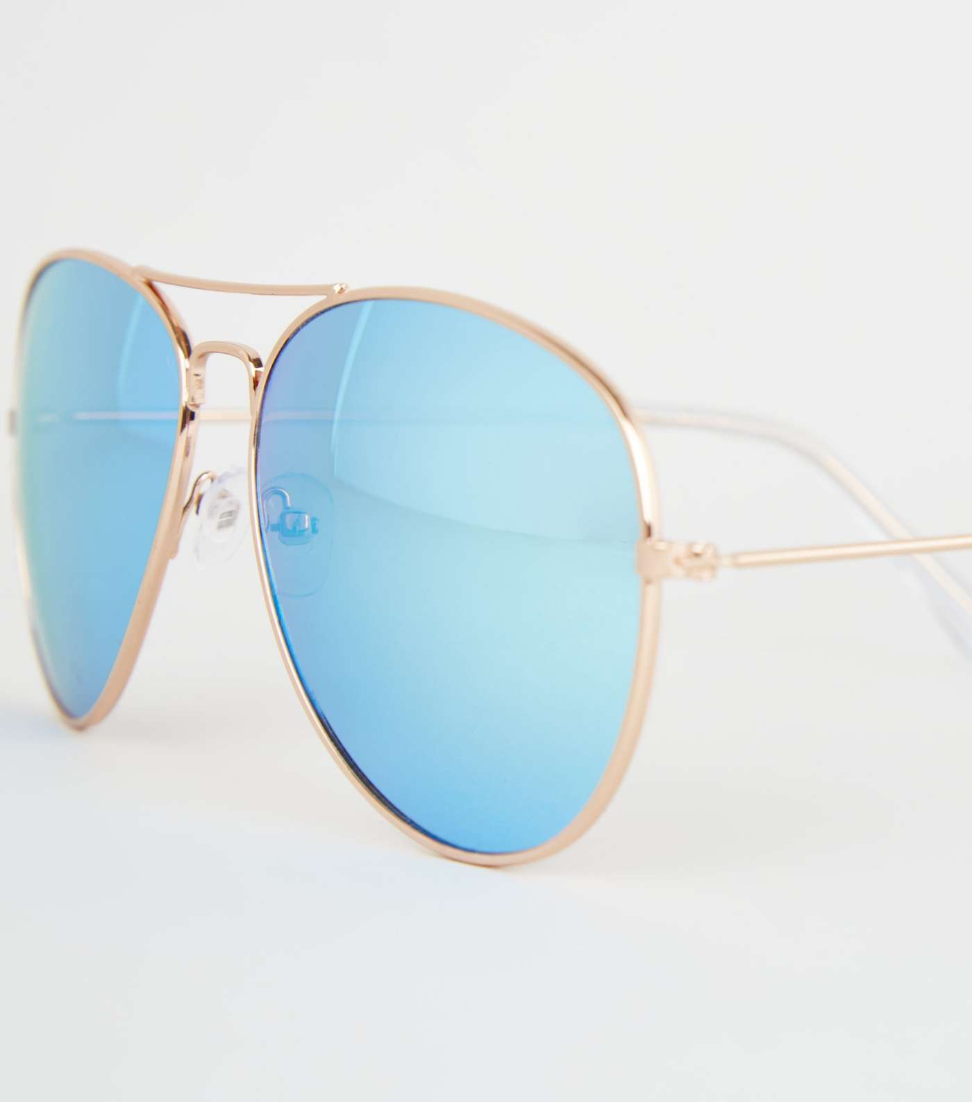 Bright Blue Mirrored Lens Pilot Sunglasses  Image 4