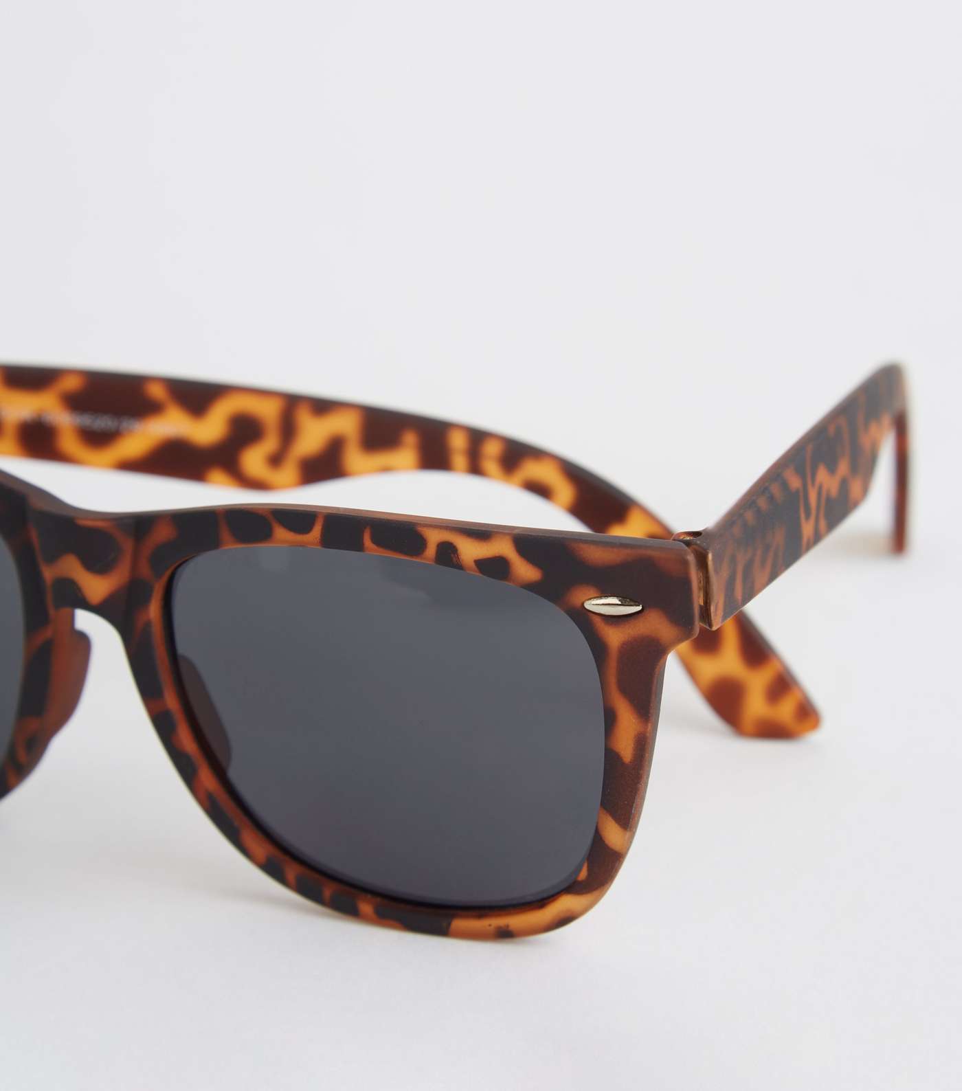 Brown Matte Faux Tortoiseshell Square Sunglasses Image 3