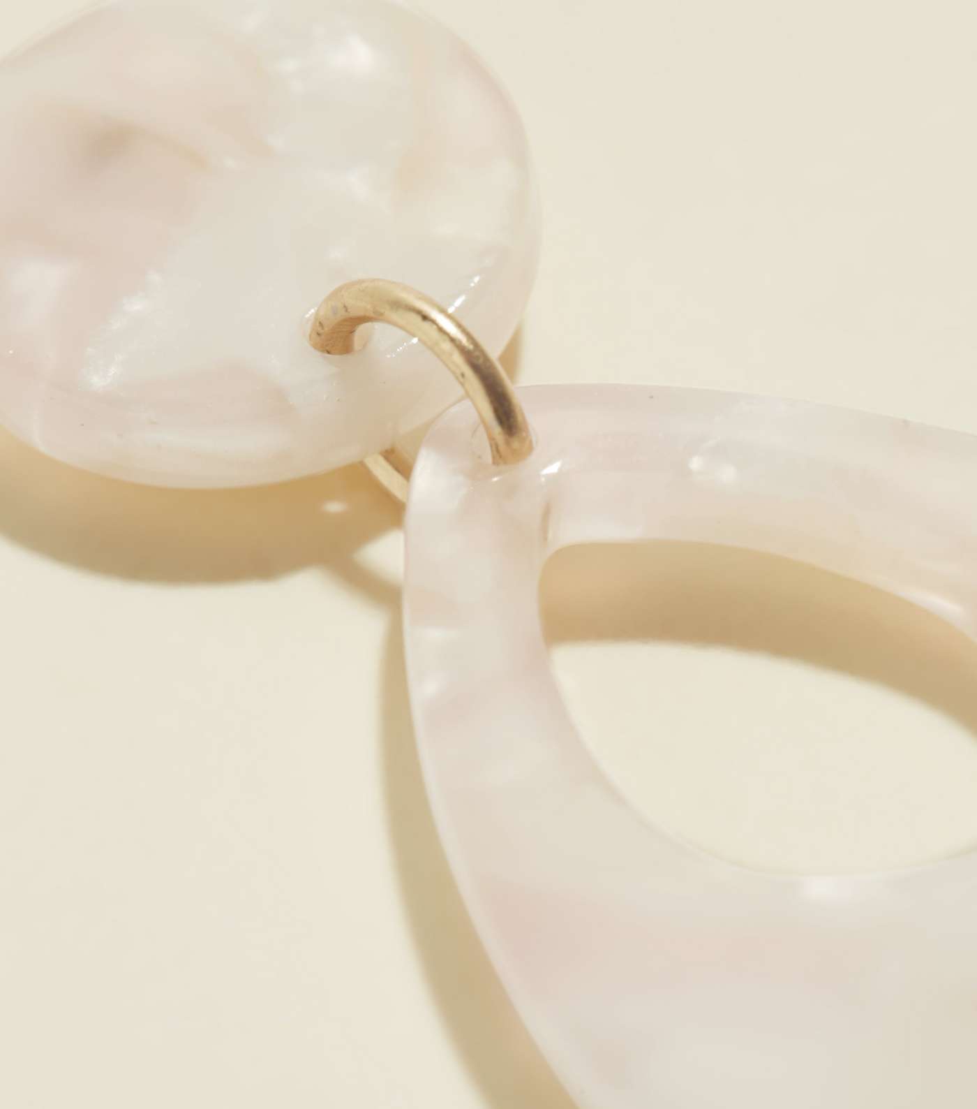 Pale Pink Marble Effect Teardrop Earrings Image 3