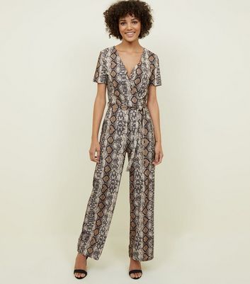 new look snake print jumpsuit