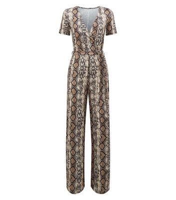 snakeskin jumpsuit new look