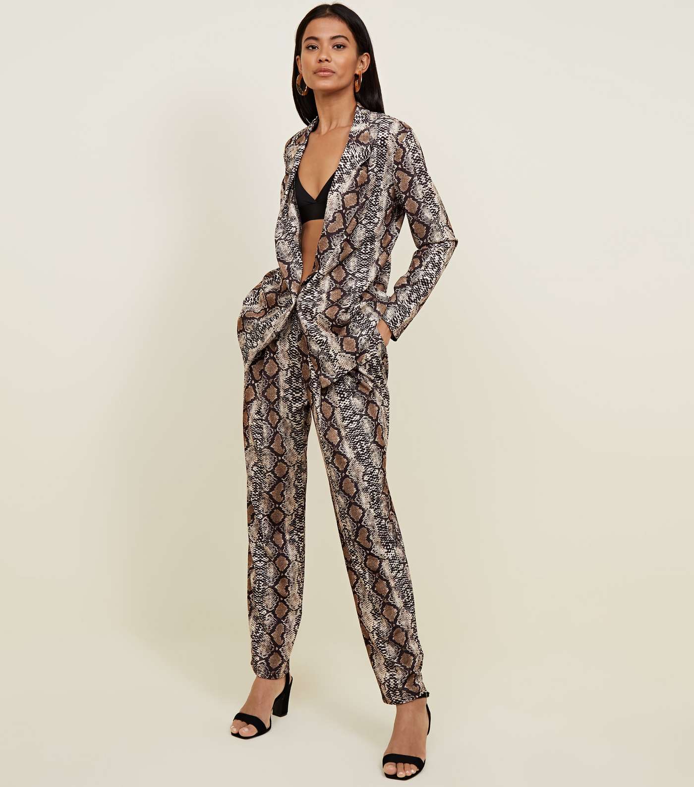Cameo Rose Brown Snake Print Trousers